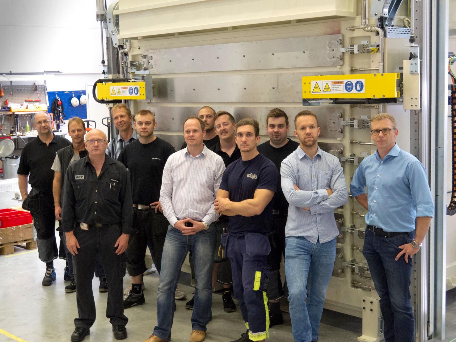 The development team in Ulricehamn, Sweden gathered in front of the new generation of MLF before the global launch.