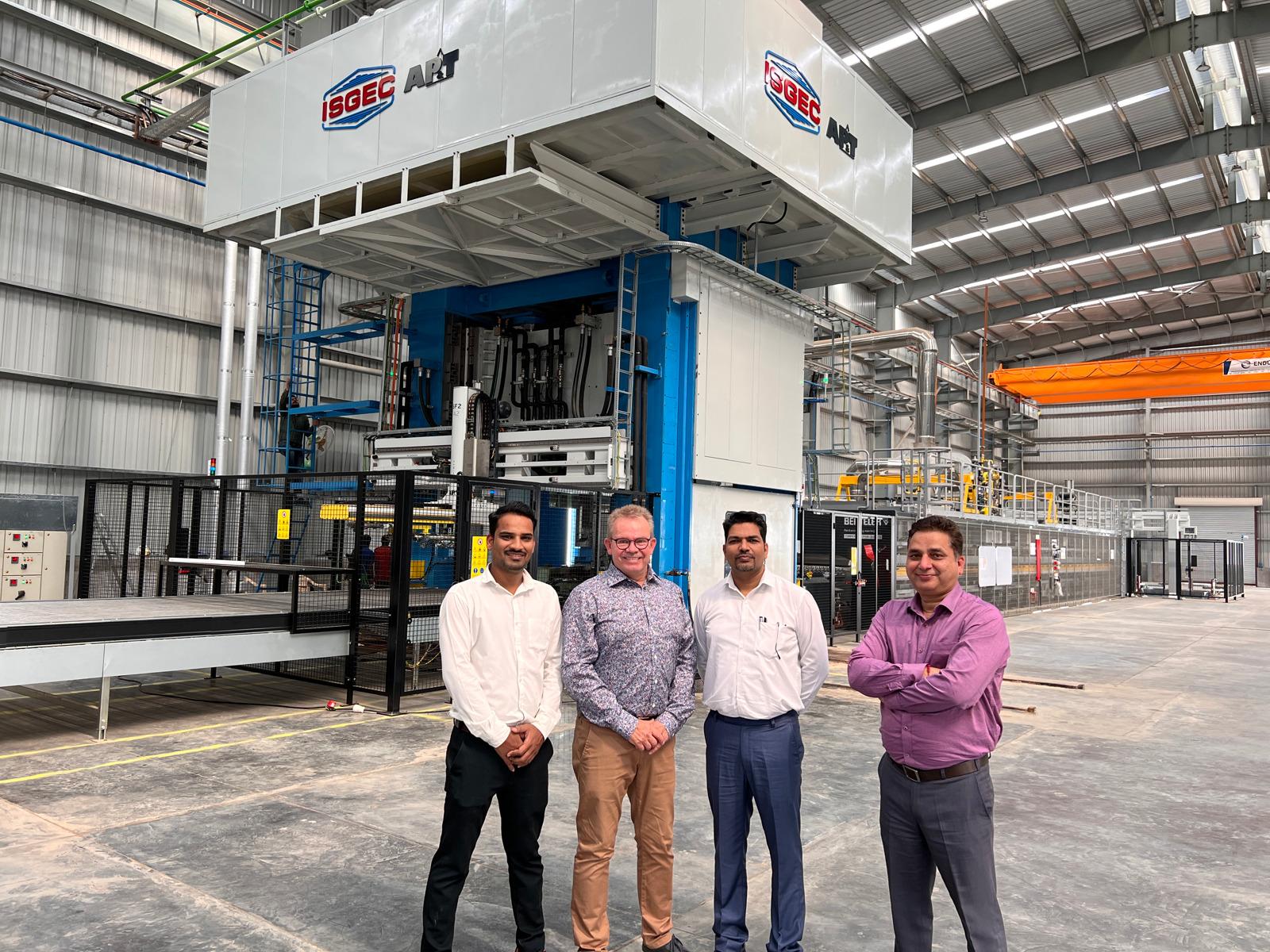 Successful collaboration: From the left, Akash Mungase from ALF Engineering, Peter Karlsson from AP&T, and Anil Kumar Birania and Shekher Pujari from ISGEC. 