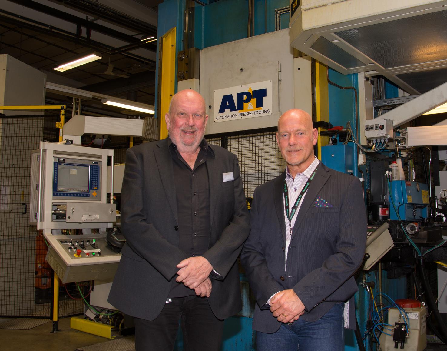 Reliability is everything for Plannja in Järnforsen, Sweden, so the company signed an availability agreement with AP&T. Plannja Site Manager Lars Olofsson (left) together with AP&T Service Coordinator Nordic Tommy Nordlund, Contract Sales. 